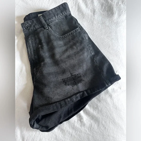 G-Star Black Distressed Denim Shorts size 29 - Picture 8 of 8
